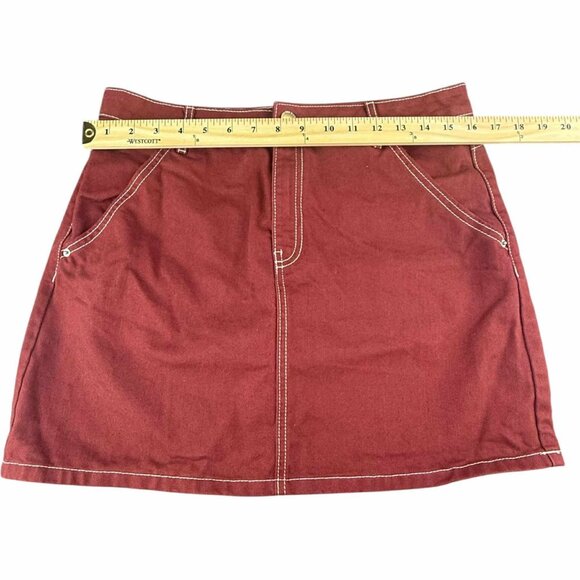 Women's Mini Skirt Denim Cargo, H&M, RED , Size 10 (32) - Picture 3 of 6